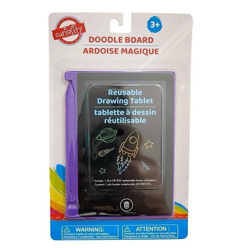 Curiosity Kids Reusable Doodle Drawing Tablet Toy Travel Size Ages 3+ NEW